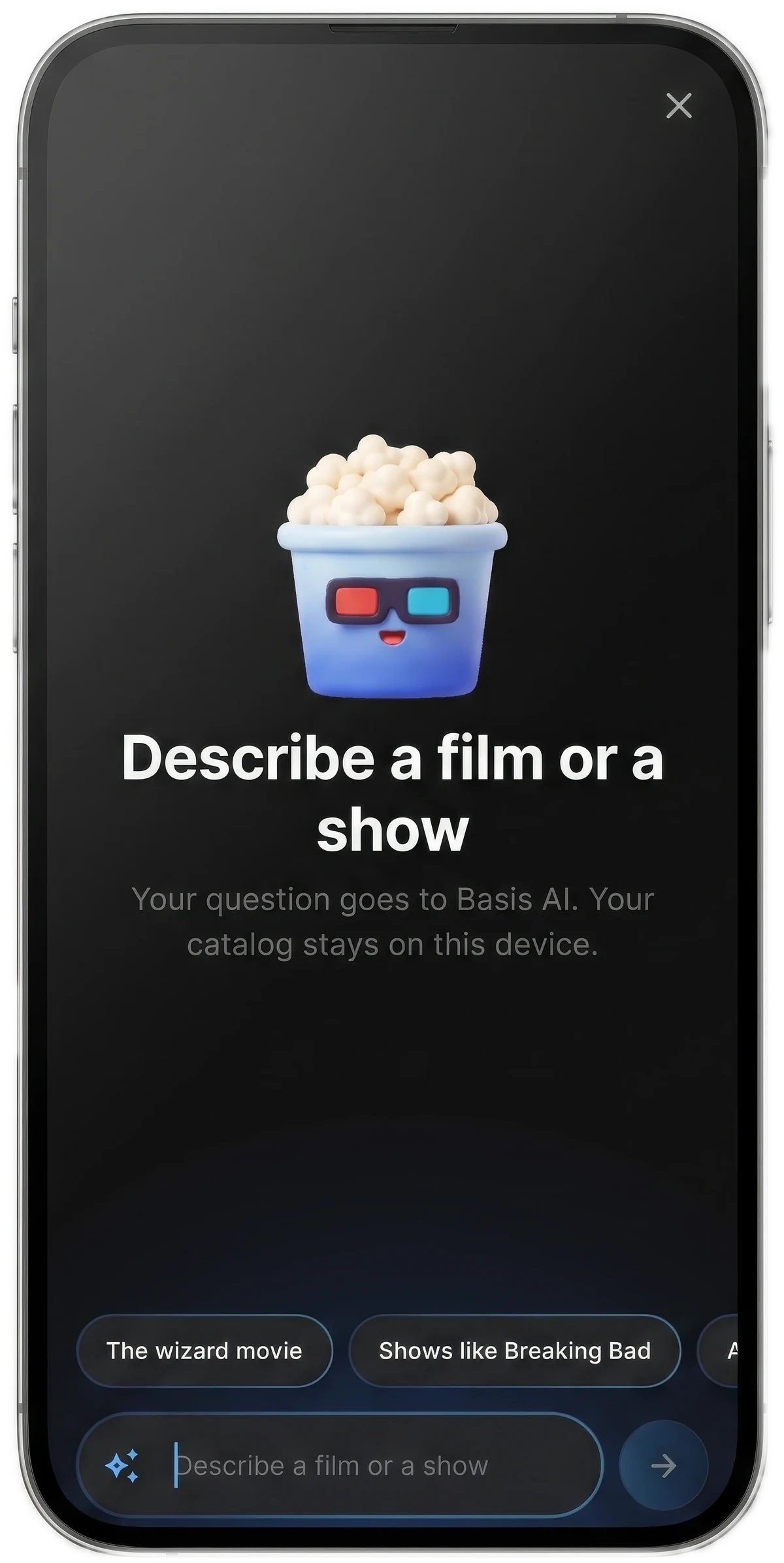 The Basis AI search screen on a phone